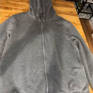Primark Men's Gray Zip-Up Hoodie - xlarge (unisex)